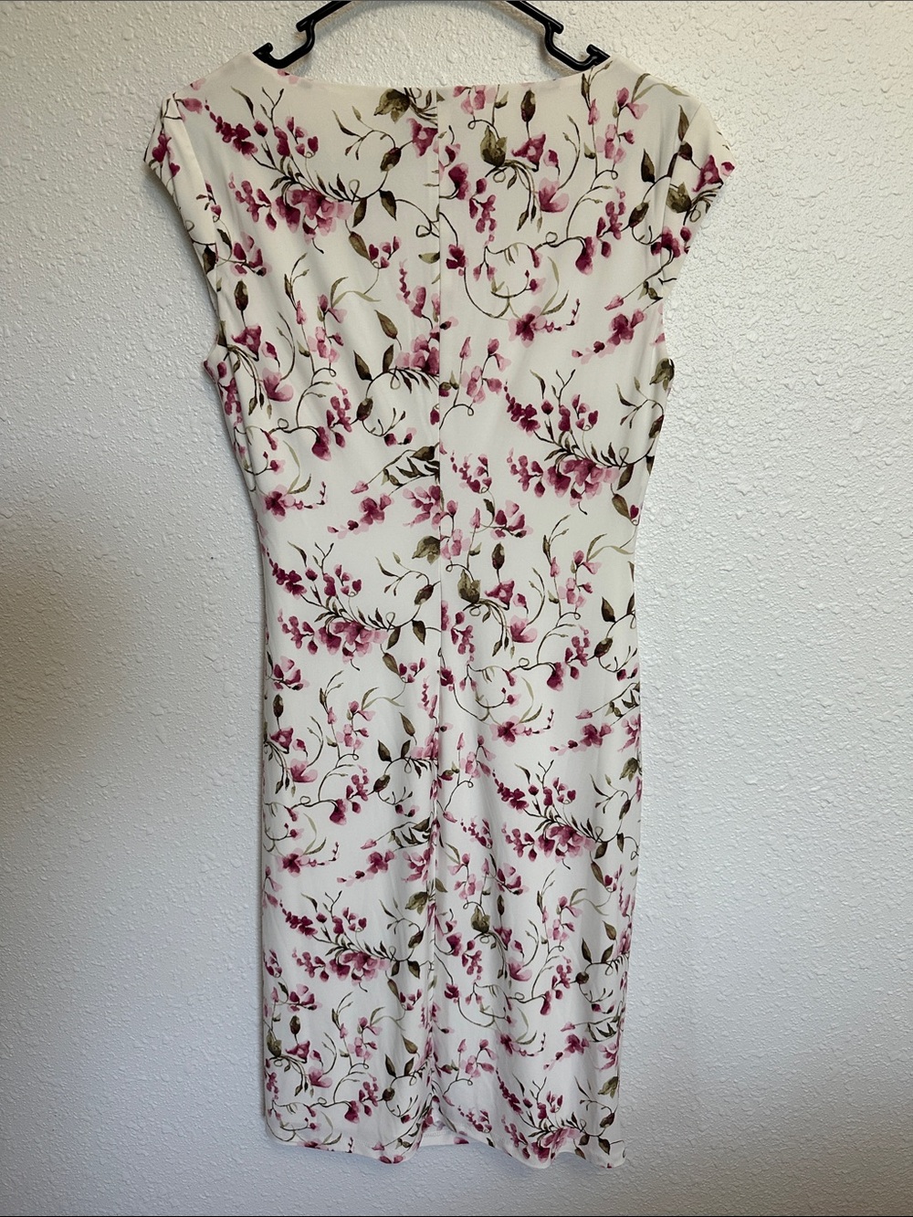 Lauren Ralph Lauren Pink Floral Midi Dress in Cream Size 4 - Picture 6 of 10